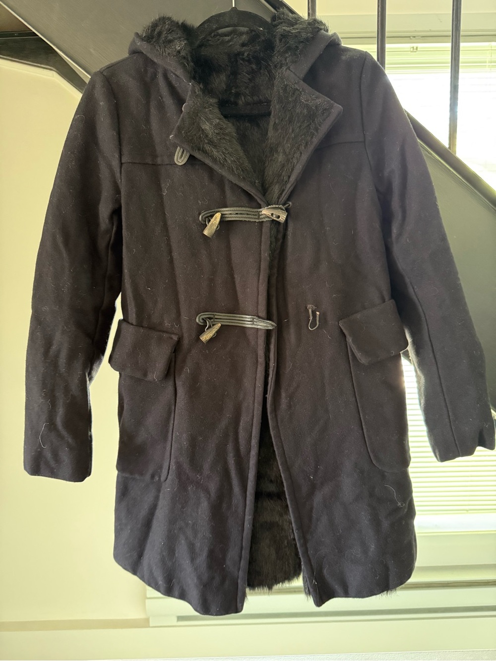 PRADA Women's Black Hooded Toggle Coat